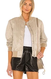 Rag & Bone Manston Bomber Jacket XXS Lt Khaki Recycled Nylon Hipster Preppy $595 - Picture 1 of 11
