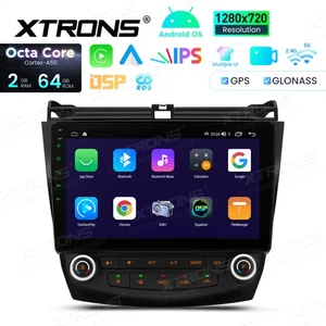 10.1" IPS CarPlay Android 14 Car Stereo Radio GPS 64G USB for Honda Accord 7 VII - Picture 1 of 19