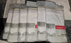 Calzoncillos De Colección Grandes Blancos 6 Pares 100% Algodón Shaber's Para Hombre Azul Dorado Nuevos en Paquete - Imagen 1 de 3
