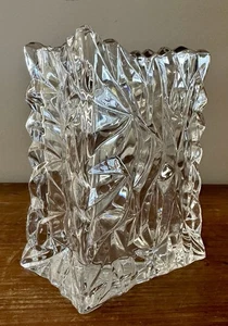 "Florero vintage Rosenthal Studio-Line bloque de cristal modernista brutalista alemán 7""" - Imagen 1 de 12