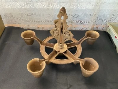 Antique 1920’s 5 Arm Iron Ornate Art Nouveau Chandelier Lightolier - Image 1 of 4