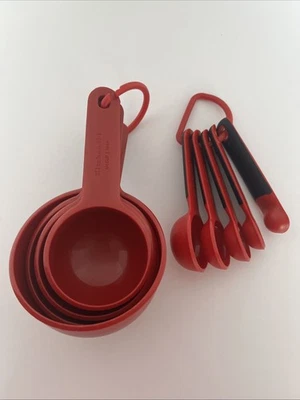 Kitchen Aid Measuring Cups and Spoons Bundle Red EUC Please Read Description - Image 1 of 4