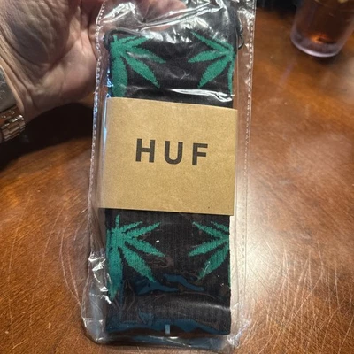 Calcetines Huf negros/verdes marihuana hoja calcetines talla única para adultos nuevos con etiquetas Foto 1 de 3