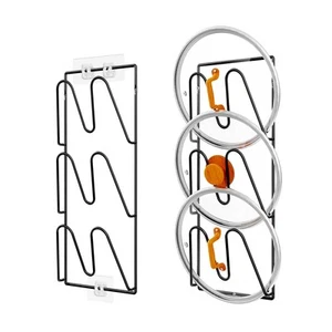 2 Pack Pot Lid Organizer Rack, 6-Tier Pot Lids Holder for Cabinet Door/Wall, ... - Picture 1 of 8