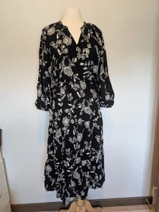 Old Navy Floral Tiered Ditsy Midi Swing Dress Large Boho Peasant Cottage - Bild 1 von 4