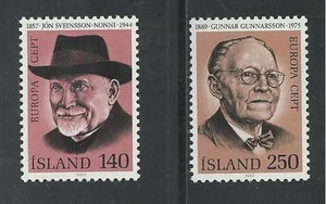 ICELAND # 528-529 MNH EUROPA 1980, WRITERS - Picture 1 of 1
