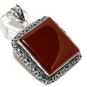 Carnelian Gemstone Handmade 925 Sterling Silver Jewelry Pendant 2.21" For Her s7 - Picture 1 of 4