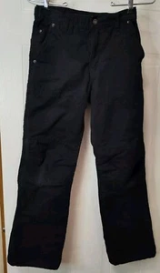 Gap Boys Black Canvase Pants Adjustable Waist Youth Size 12 Roomy Knees - Picture 1 of 13