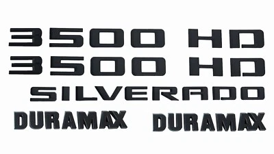 Insignia de capó Duramax negra mate emblema de puerta Silverado 3500HD 2019-22 5x Fit Foto 1 de 4