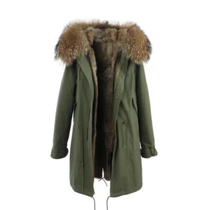 UNISEX PIEL AUTÉNTICA PARKA LAVADORA OSO ABRIGO CHAQUETA CHAQUETA ABRIGO MAPA CAPUCHA M - Imagen 1 de 12