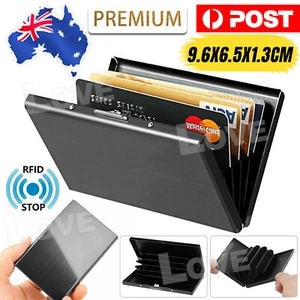 RFID Blocking Stainless Slim Wallet ID Credit Card Holder Case Protector Purse - Picture 1 of 9