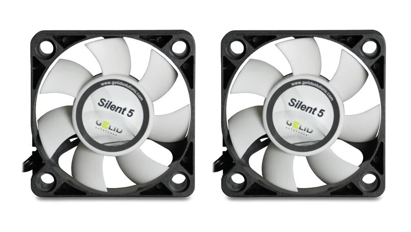 2 x Gelid Solutions Silent 5 PC Fans 5cm 50mm 4000RPM Quiet 24Hr RM Del x 2 Pack - Image 1 of 4