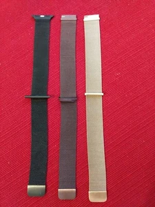 3 Mesh Watch Bands 48 mm (9") Black, Bronze, & Silver Tones Never Worn Open Box - Picture 1 of 7