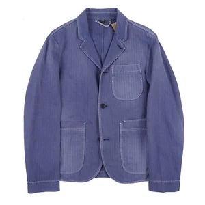 Burberry London Faded Indigo Blue Cotton-Linen Casual Sport Coat 40R (Eu 50) - Picture 1 of 11