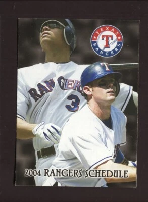Texas Rangers Pocket Schedule 2004 Alex Rodríguez Michael Young Foto 1 de 2