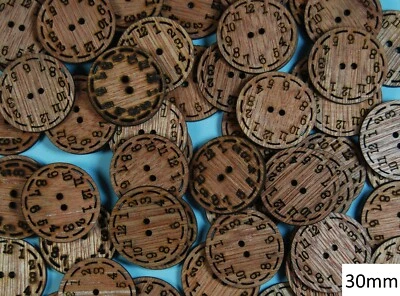Wooden Buttons Fancy Printed - Assorted for Crafts Unique Lovely Prints - Image 1 of 4