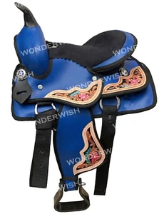 Sillín de caballo de barril sintético Flower Design Western Cordura Trail tamaño 10" - 18" - Imagen 1 de 1