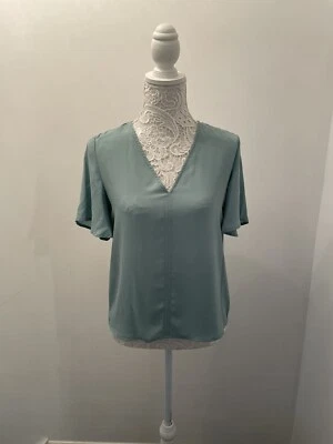 BLUSA SEÑORA LA REDOUTE VERDE CUELLO EN V MANGA CORTA REINO UNIDO TALLA 6 Foto 1 de 4