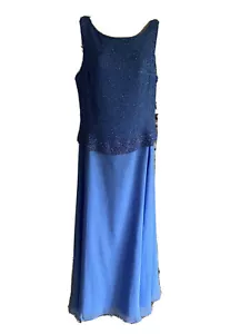 NEW CHADWICK’S beaded Dress Periwinkle Blue Party Wedding mother Of Bride 10 - Picture 1 of 17
