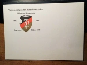 Vereinigung alter Burschenschafter / VAB Mainz und Umgebung - 1981 / Karte - Picture 1 of 1