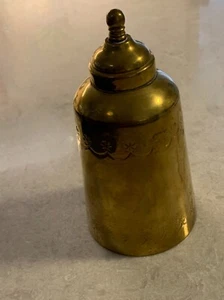 Antique Brass Tea Caddy - 6"H x 3"W - Picture 1 of 3
