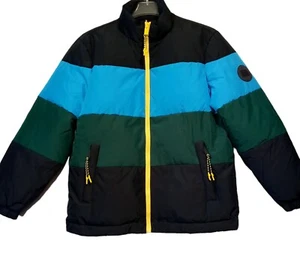 Abrigo Tommy Hilfiger Hinchado Para Hombre Mediano Primaloft Urban Prep Colorblock Azul Nuevo Con Etiquetas - Imagen 1 de 12