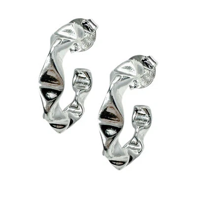 Sheila Fajl Wrinkled Hoop Earrings in Polished Silver Plated - Image 1 of 4