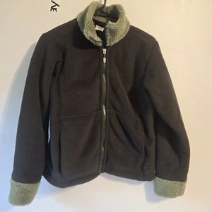 Patagonia Synchilla Fleece Womens Small Sherpa Lined Full Front Zip Brown Green - Picture 1 of 5