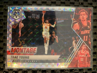 TRAE YOUNG 2020-21 MOSAIC MONTAGE PRIZM MOSAIC SP #29 HAWKS FREE SHIP - Image 1 of 2
