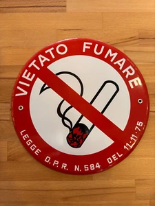 No Smoking Sign 70s/80s NEW NEVER USED! Diameter 30Cm - Picture 1 of 2