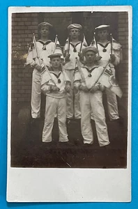 WWI German Navy Sailors Cadets Real Photo Postcard RPPC 1914–18 - Picture 1 of 3