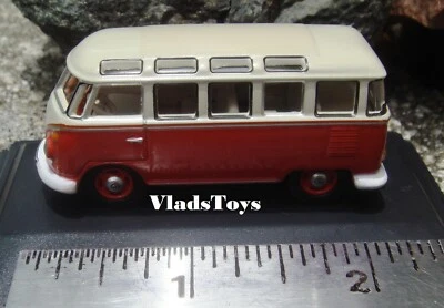 Oxford Military 1/76 Volkswagen T1 Samba Bus Sealing Wax Red/Beige Grey 76VWS001 - Image 1 of 4