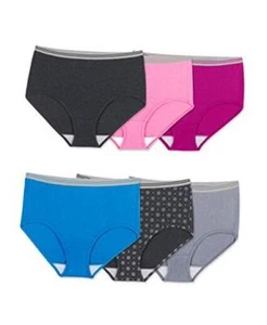 Women's Plus Size Underwear, Designed to Fit 12 Plus Brief - Cotton - Assorted - Picture 1 of 6
