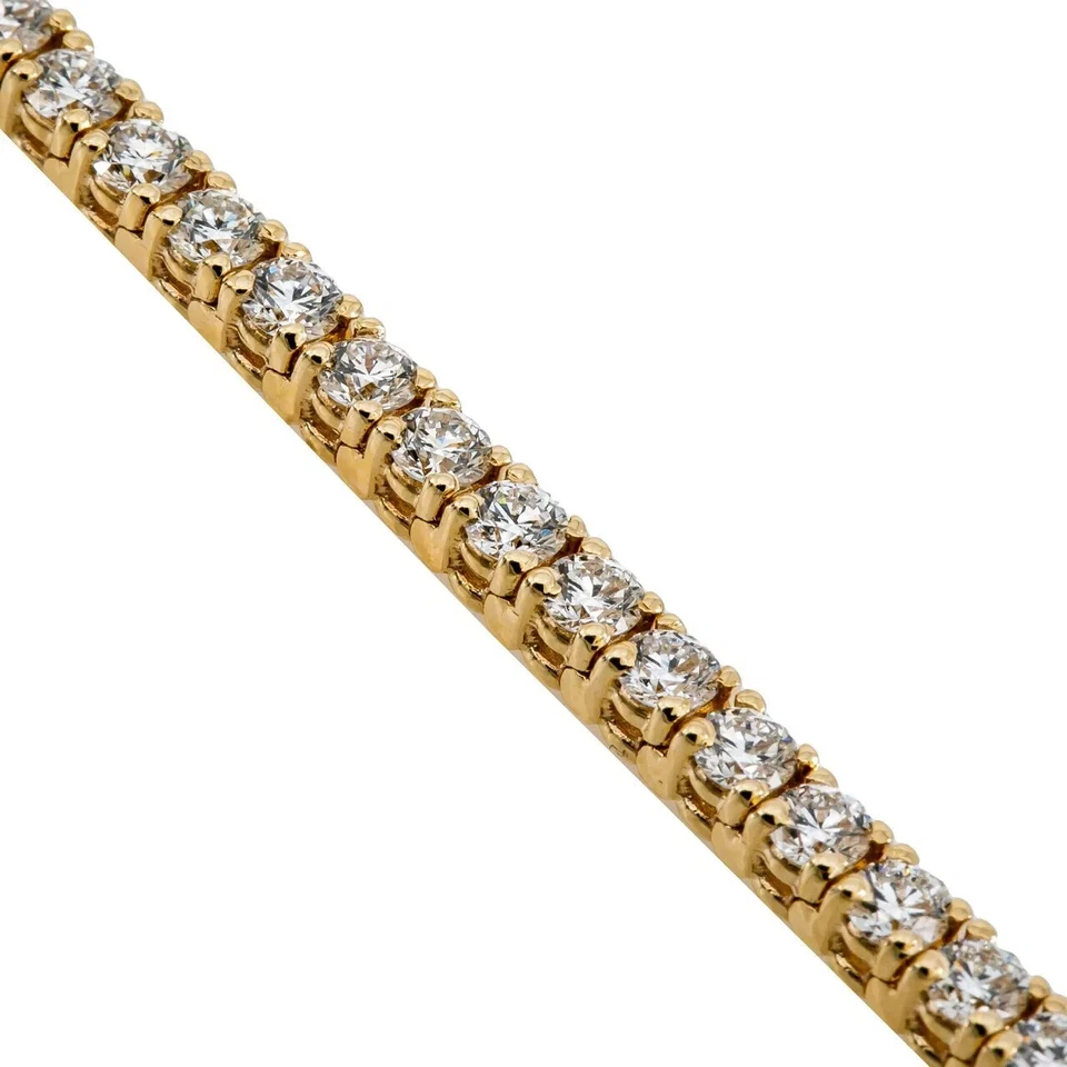 4.86 Ct Top Quality  Round Diamond Tennis Bracelet 14K Yellow Gold - Image 1 of 4
