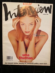 INTERVIEW Magazine Uma Thurman Oct 1992 Peter Gabriel Jean-Michel Basquiat - Picture 1 of 4