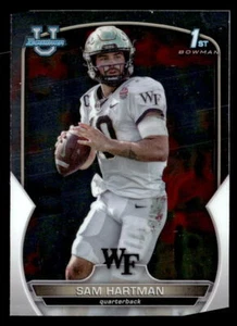 2022 Bowman University Chrome #51 Sam Hartman Wake Forest Demon Deacons - Picture 1 of 2