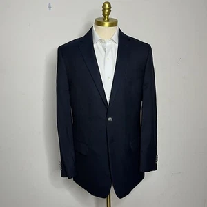 Joseph Abboud Reda Sport Coat Blue Solid Mesh Wool Mens 42L Jacket - Picture 1 of 13
