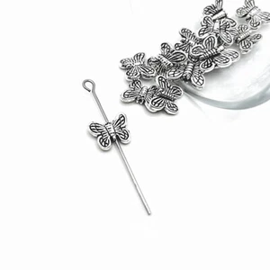 4, 20 or 50 BULK pcs Silver Butterfly Spacer Beads- US Seller - AS1284 - Picture 1 of 4