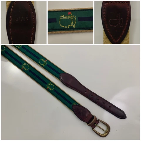 MASTERS LEATHER GREEN BELT SIZE 34/85 AUGUSTA NATIONAL GOLF MENS VERY GOOD  COND Cover