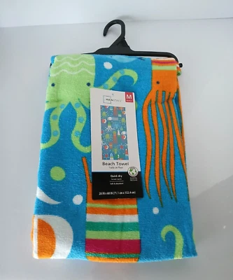 Nueva toalla de playa/piscina calamar/pulpo 28"x 60" niñas/niños pilares Foto 1 de 3