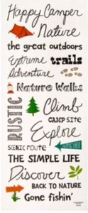 "Feliz cámper pesca naturaleza exterior frase palabra álbum de recortes pegatinas artesanales 5""x12""" - Imagen 1 de 1