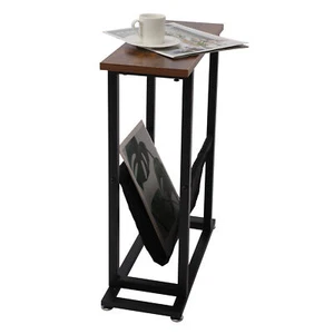 End Side Table with Magazine Holder Narrow Slim Sofa Table Bedroom Living Room - Picture 1 of 9