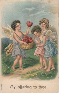 Engel mit Herzen Äpfel - Mein Angebot dir 1909 Amor Olean, NY Pauline Wildermut - Bild 1 von 2