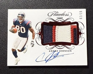 2019 Panini Flawless Andre Johnson RUBY PATCH AUTO /15 GAME USED Texans HOF - Picture 1 of 2