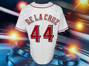 ELLY DE LA CRUZ AUTOGRAPHED CUSTOM CINCINNATI REDS WHITE JERSEY COA BECKETT - Picture 1 of 3