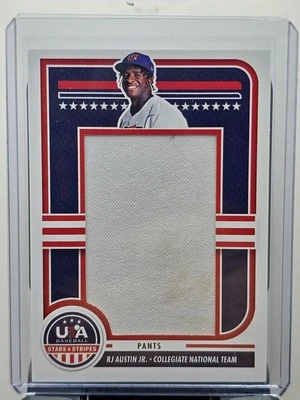 RJ Austin Jr 2025 Panini Stars & Stripes USA Game Used Pants Jumbo Patch 10/10 - Image 1 of 4