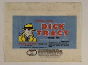 Vintage 1950s Dick Tracy Candy Bar Wrapper Schutter Candy Co. - Picture 1 of 3