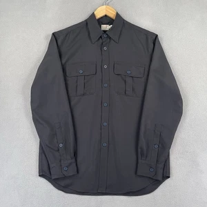 J Crew Hemd Herren Medium marineblau CPO Knopfleiste Langarm einfarbig klassisch adrett - Bild 1 von 8