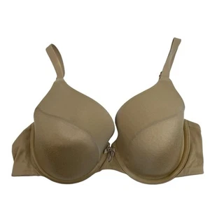 DKNY Sz 34C Bra 453200 T-Shirt Padded Fusion Perfect Underwire Beige Microfiber - Picture 1 of 13