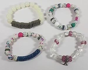 Lote Surtido de 4 Pulseras con Cuentas Multicolor Hechas a Mano Joyería - Imagen 1 de 6